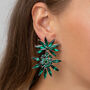 Emerald Cluster Star Crystal Drop Earrings, thumbnail 1 of 3