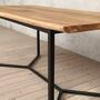 Dean Solid Live Edge Oak Industrial Dining Table, thumbnail 4 of 5