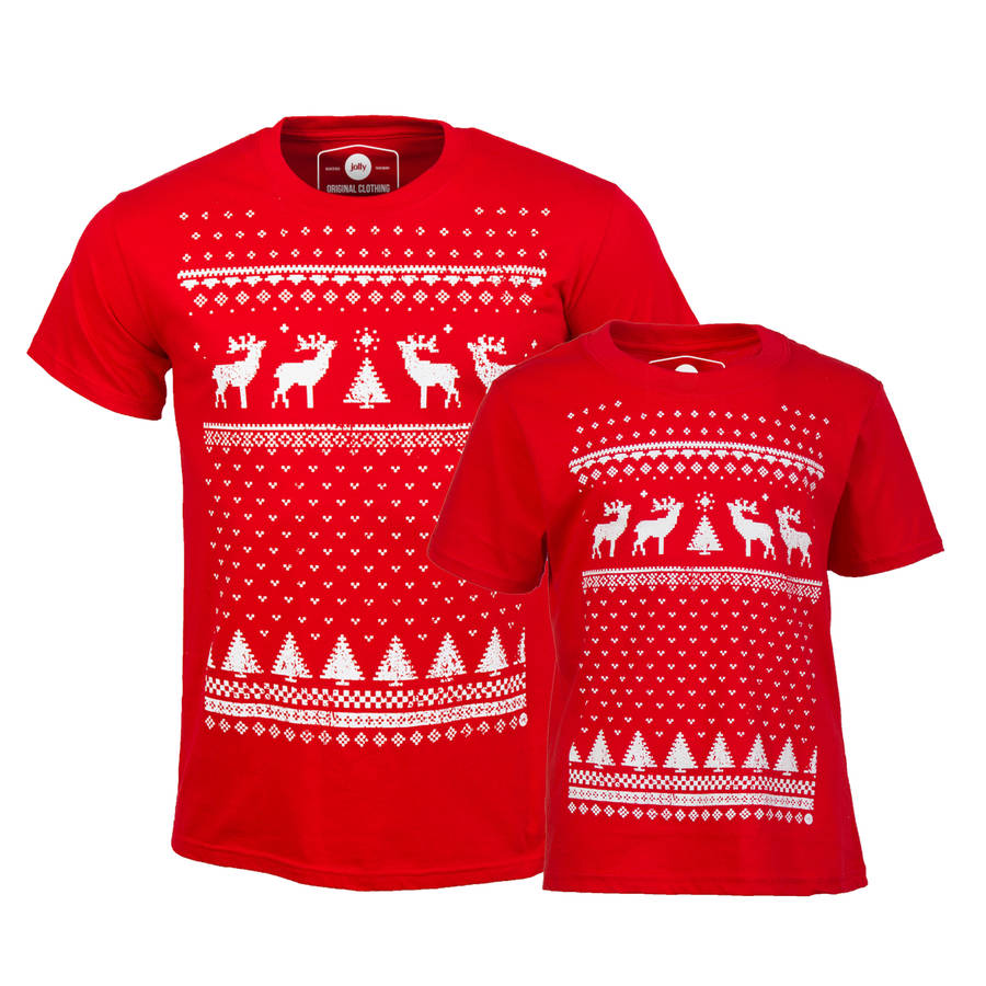 Matching Family Christmas Reindeer Tshirt Set, 1 of 3