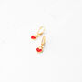 Tiny Red Heart Huggie Hoop Earrings, thumbnail 7 of 10