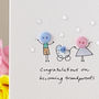 Personalised 'Button Pram' Handmade New Baby Card, thumbnail 1 of 10