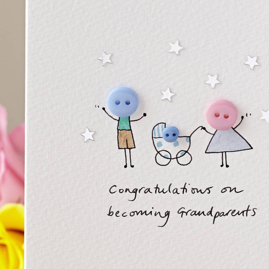 Personalised 'Button Pram' Handmade New Baby Card, 1 of 10