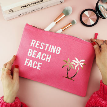 Resting Beach Face Slogan Make Up Bag, 3 of 7