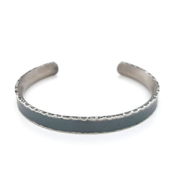 Personalised Titanium Bangle With Hammered Edge Detail, 2 of 5