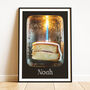 Personalised Birthday Cake Nursery Art Print Blue, thumbnail 1 of 5