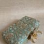 Mint Green Handcrafted Flower Clasp Clutch Bag, thumbnail 2 of 9