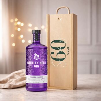Personalised 60th Birthday Gin Gift Set With Custom Lid, 6 of 11