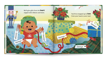 Personalised Children's Book, Baby's First Christmas With Family, 5 of 12