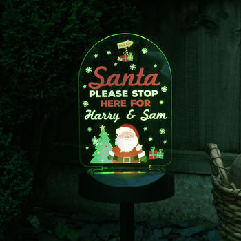 Personalised Santa Stop Here Outdoor Solar Light, 8 of 10
