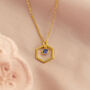 Gold Plated Hexagon Birthstone Charm Necklace, thumbnail 7 of 11