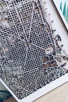 Barcelona Multi Layer Wooden Map, 4 of 6