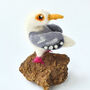 Needle Felted Seagull Decoration Standing Ornament, thumbnail 3 of 10