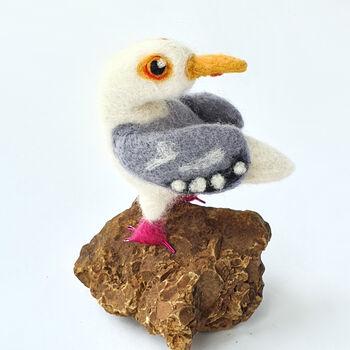 Needle Felted Seagull Decoration Standing Ornament, 3 of 10