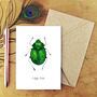 Green Beetle A6 Greetings Cards, thumbnail 1 of 7