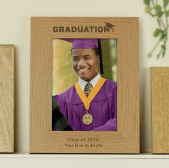 Personalised Graduation Oak Finish Photo Frame, 3 of 3