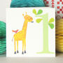 One Giraffe 1st Birthday Card, thumbnail 4 of 4