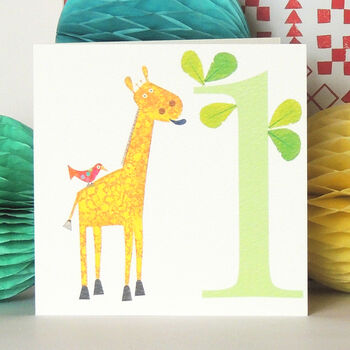 One Giraffe 1st Birthday Card, 4 of 4