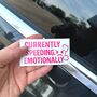 Currently Speeding Emotionally Funny Vinyl Car Sticker, thumbnail 8 of 10