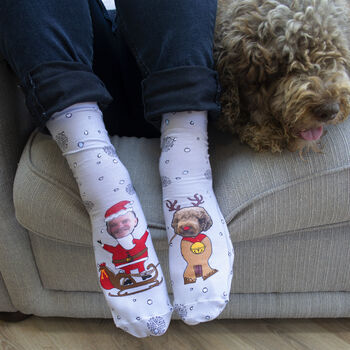 Personalised Dog And Owner Christmas Socks, 2 of 3