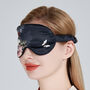 Silk Pillowcase And Eye Mask Giftbox Sleep Mask And Pillow Case Black Floral 100% Pure Soft Mulberry Silk Luxury Travel Gift Set, thumbnail 5 of 12