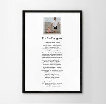 For My Daughter Personalised Photo Poem Print, 9 of 11