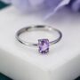 Sterling Silver Natural Amethyst Oval Ring, thumbnail 1 of 11