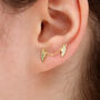 Sterling Silver Double Piercing Angel Wing Earring, thumbnail 1 of 8