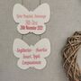 Baby Birth Details Wall Hanging Pink White Butterfly, thumbnail 3 of 8