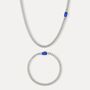 Gold Lapis Lazuli Pendant Necklace And Bracelet Gift Set For Men, thumbnail 6 of 7