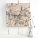 personalised heart location map print on wood by northern logic ...
