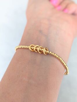 Gold Vermeil Milestone Birthday Stretch Bracelet In Various Ages, 8 of 9
