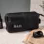 Personalised Leather Effect Men's Wash Bag, thumbnail 5 of 5