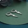 Sterling Silver Lightning Bolt Charm Huggie Hoop Earrings, thumbnail 7 of 11