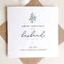 Husband First Married Christmas Card: Mistletoe And Pink Heart Design, thumbnail 2 of 6