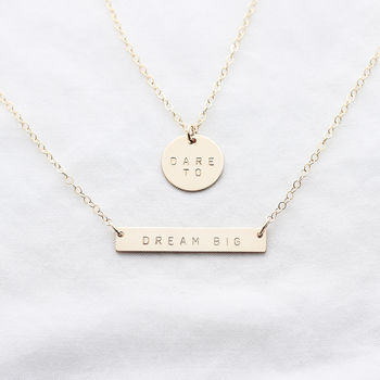 Personalised Bar And Disc Necklace Set, 3 of 8