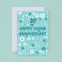 China Floral 20th Anniversary Card, thumbnail 2 of 2