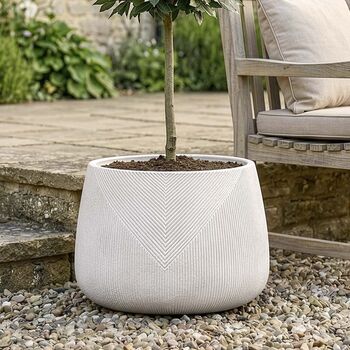 Kalo White Striped Planter Collection, 2 of 5