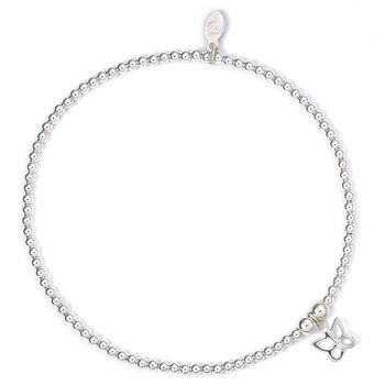 Sterling Silver Bracelet With Butterfly Charm, 4 of 6