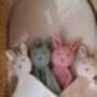 Personalised Knitted Baby Comforter Baby Gift, thumbnail 1 of 4
