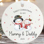 Personalised Mummy And Daddy 1st Christmas Bauble Keepsake Gift, thumbnail 3 of 4