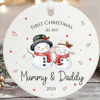 Personalised Mummy And Daddy 1st Christmas Bauble Keepsake Gift, 3 of 4