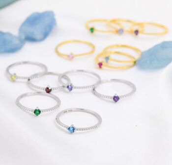 Sterling Silver June Birthstone Alexandrite Cz Ring, 11 of 12