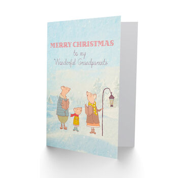 Carolling Mice Christmas Grandparents Card, 2 of 4