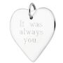 Engraved Sterling Silver Large Heart Charm, thumbnail 1 of 6