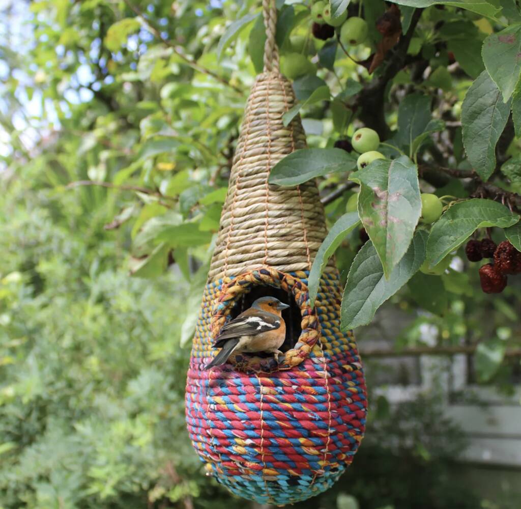 Handmade Bird Box Made From Recycled Sari Fabric, 1 of 5