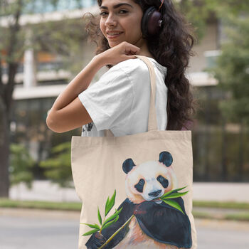 Giant Panda Canvas Tote Bag, 3 of 6