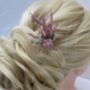 Dried Flower Pink Hair Pins, thumbnail 3 of 3