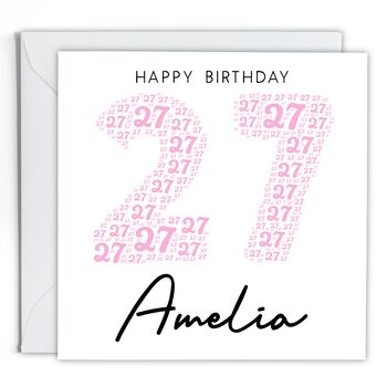 Personalised 27th Birthday Card For Her, 2 of 2