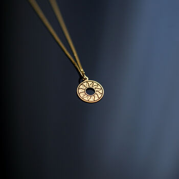 Sun Necklace In Sterling Silver, 24ct Gold Vermeil, 4 of 11