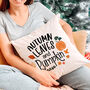 Autumn Leaves And Pumpkin Please Cushion, thumbnail 4 of 6